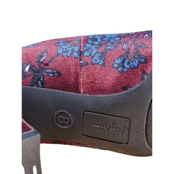 Libby Edelman Block Heels Women Sz 8M Velveteen Sean Floral Pump Boho Workwear - Picture 9 of 9